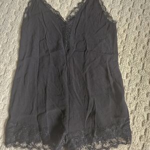 Express Black Lace Trim Jumpsuit